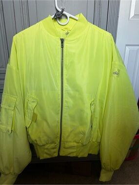 ALO Yoga Neon Lime Bomber Jacket